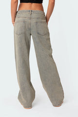 Magda Acid Wash Low Rise Baggy Jeans