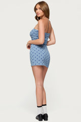 Lewis Polka Dot Strapless Mini Dress