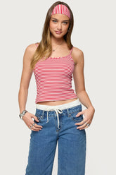 Two Piece Striped Headband Tank Top