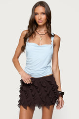 Liza Knotted Cowl Neck Top