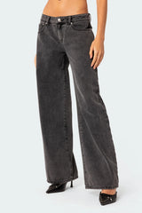 Raelynn Washed Low Rise Baggy Jeans