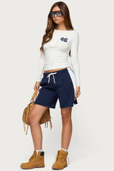 Contrast Nylon Bermuda Shorts