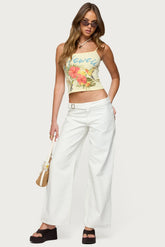 Buckle Low Rise Straight Leg Pants