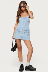 Overall Denim Mini Dress