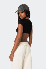 Square Neck Ribbed Crop Top