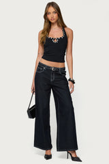 Coraline Button Cutout Halter Top