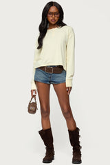 Deni Long Sleeve Henley Waffle Top