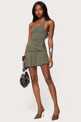 Janah Asymmetric Fold Over Mini Skort