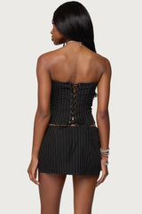 Maeve Pinstripe Strapless Corset