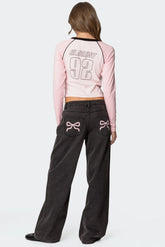 Bow Pocket Low Rise Baggy Jeans