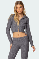 Ray Cable Knit Hooded Cardigan