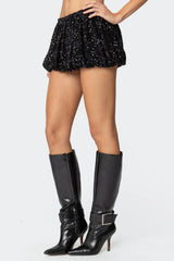 Sequin Bubble Micro Skort