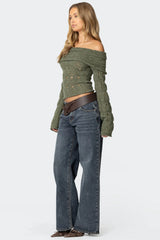 Kenna Fold Over Knit Top