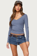 Moreen Ribbed Long Sleeve T Shirt