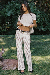Romily Polka Dot Low Rise Straight Leg Jeans