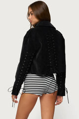 Ryder Faux Suede Biker Jacket