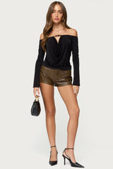 Kezya Draped Off Shoulder Top