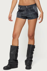 Rhiley Contrast Faux Suede Micro Shorts