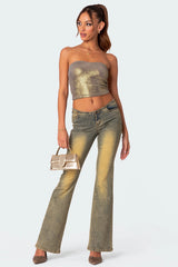 Spotlight Metallic Tube Top