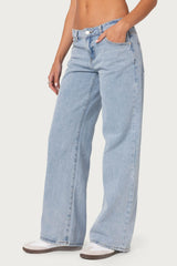 Raelynn Washed Low Rise Baggy Jeans