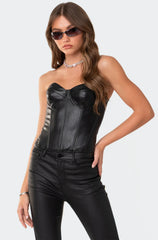 Aniyah Faux Leather Corset