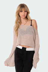 Emmie Off The Shoulder Sheer Knitted Top