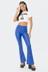 Luna Faux Leather Flare Jeans
