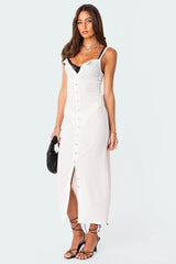 Sable Sheer Button Up Maxi Dress