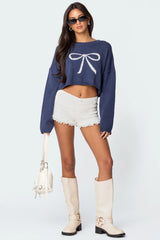 Knit Bow Cropped Sweater