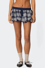 Dianna Plaid Bubble Mini Skort