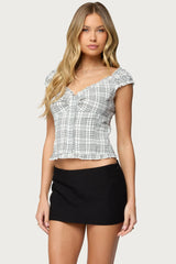 Dolsy Plaid Button Up Top