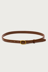 Oval Buckle Faux Leather Belt