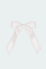 Ruffle Trim Bow Hair Clip