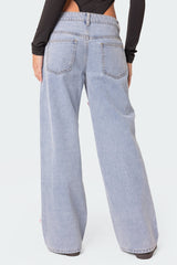 Lucille Bow Low Rise Baggy Jeans