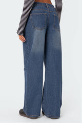 Debbie Distressed Low Rise Baggy Jeans