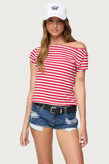 Aretha Striped Off Shoulder Top