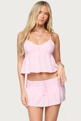 Selene Lacey Pleated Tank Top