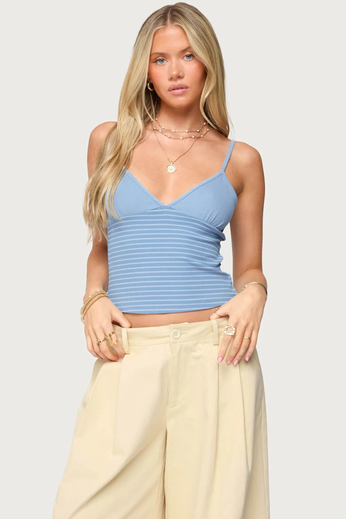 Hemsley Striped Ribbed Tank Top
