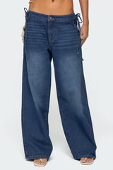 Katt Lace Up Low Rise Baggy Jeans