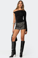 Asymmetric Off Shoulder Bodysuit