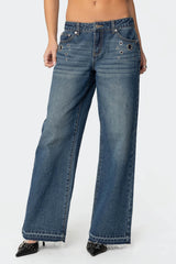 Davis Grommet Low Rise Baggy Jeans