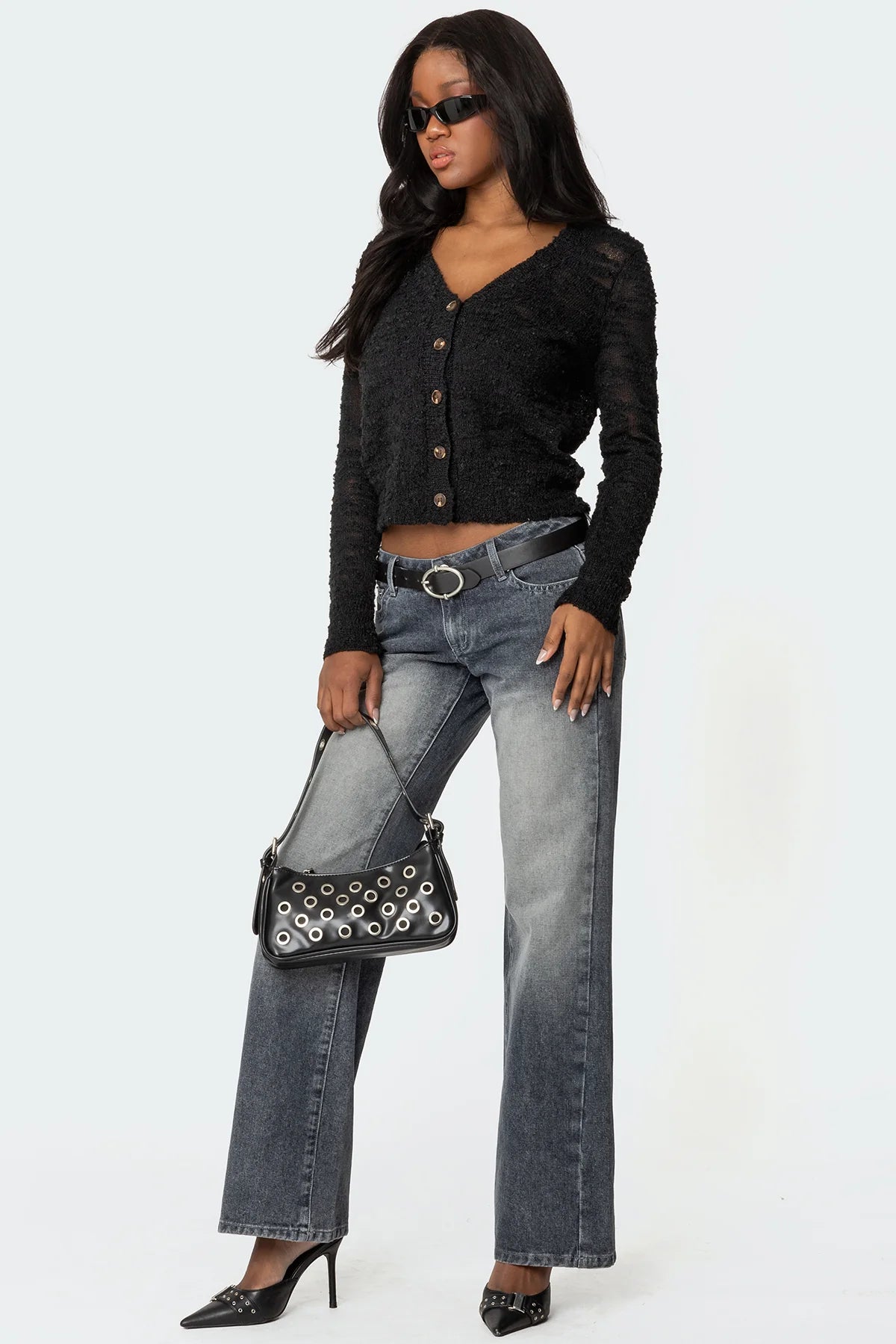 Alysse Washed Low Rise Bootcut Jeans
