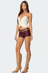 Melaney Faux Leather Micro Shorts