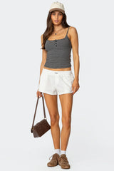 Striped Henley Tank Top