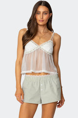 Sheer Lacey Babydoll Tank Top