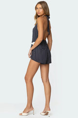 Lena Polka Dot Halter Neck Romper