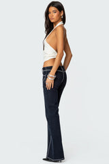 Twister Backless Knit Halter Top