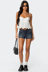 Siobhan Mid Rise Denim Shorts