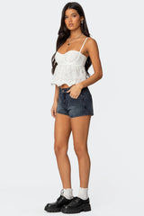 Siobhan Mid Rise Denim Shorts