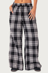 Lounge Around Plaid Wide Leg Pants